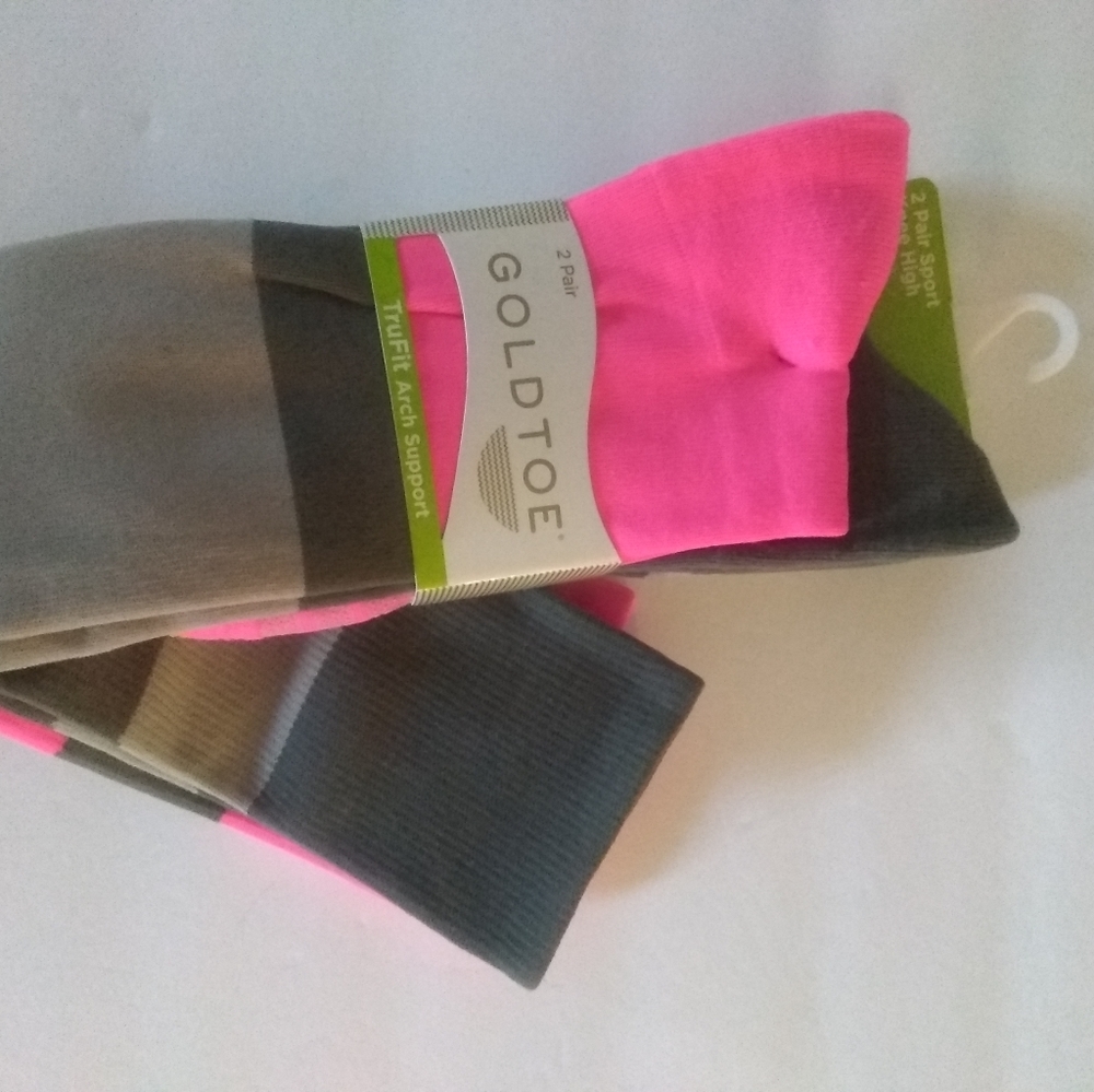 NWT 2 Pair GOLDTOE TruFit Arch Support Knee High